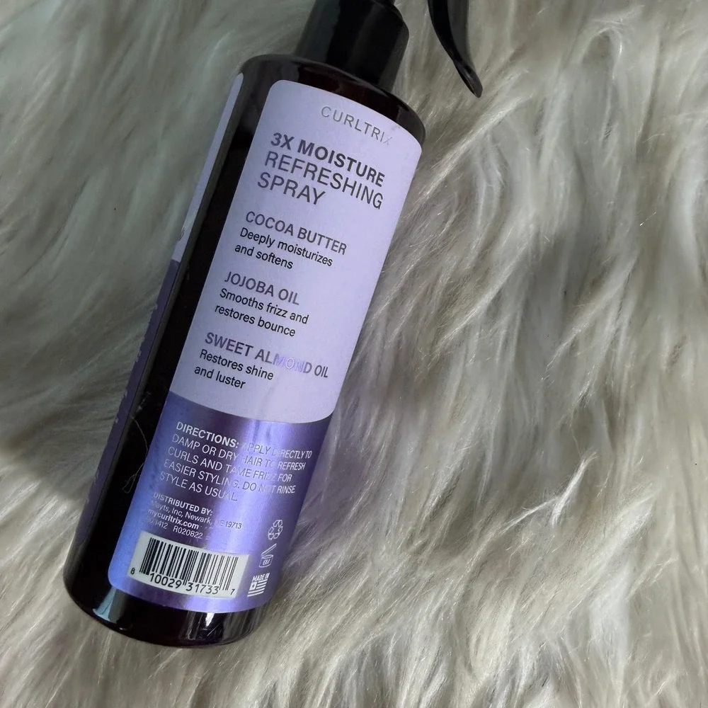 Curltrix What A Curl Wants 3X Moisture Refreshing Spray 8oz Cocoa Jojoba Oil